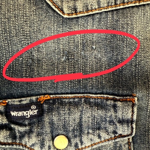 Y2K Classic Wrangler Denim Snap Western Shirt - Picture 5 of 6